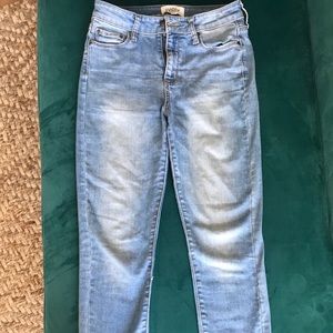 EVIDNT Raw Hem Vintage Wash Skinny Denim Jeans